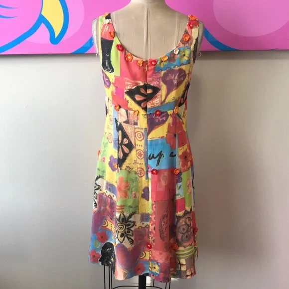 Moschino Cheap Chic Yellow Peace Sign Dress - Picture 7 of 13